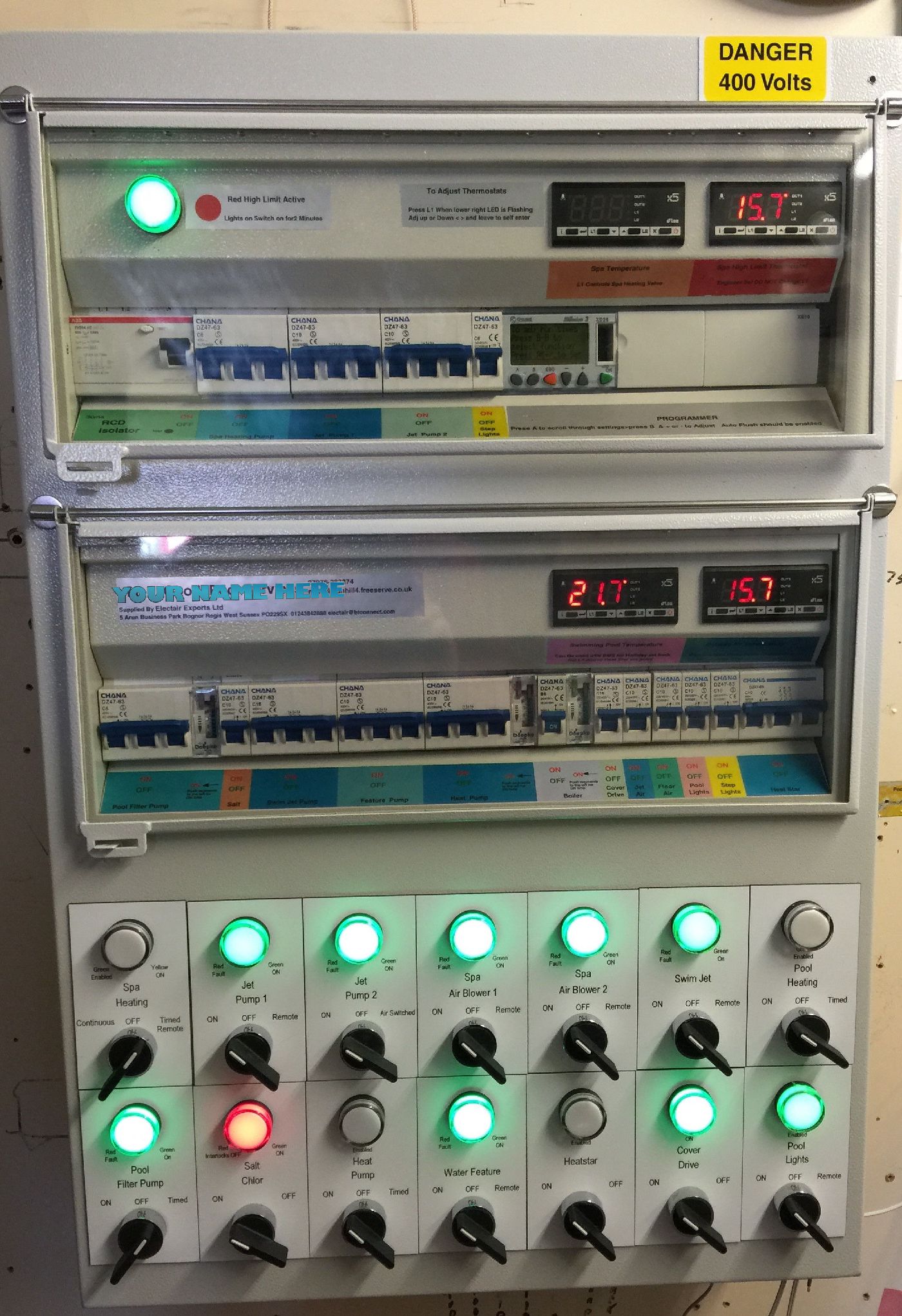 pool electrical control panel